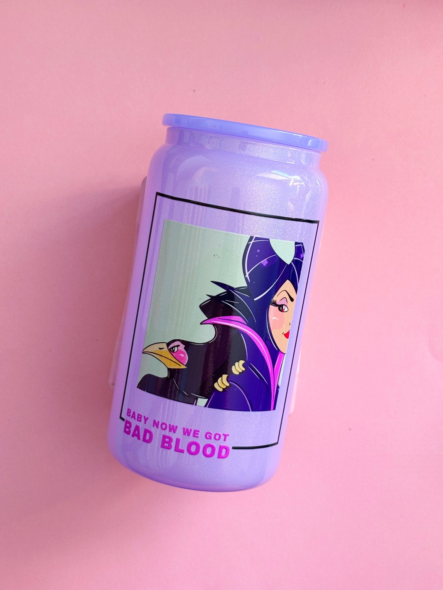 20oz Glass Can Cup /// Mal // Halloween