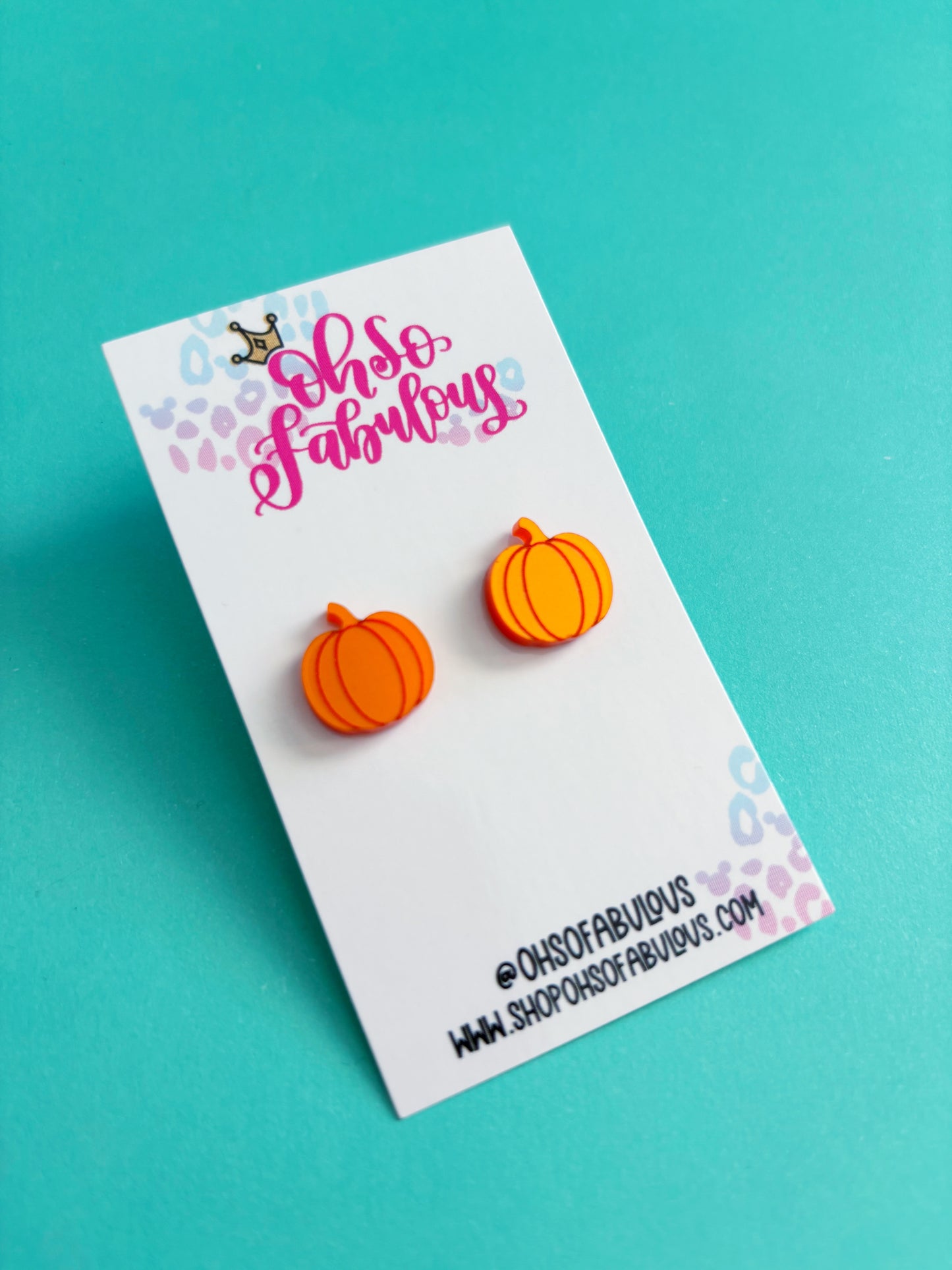 Metallic Pumpkin Studs /// Stud Halloween Earrings