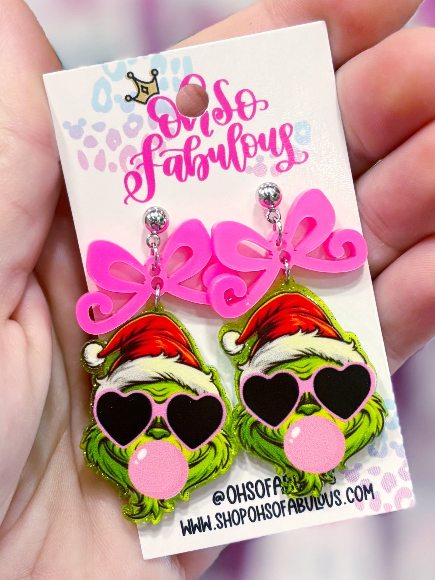 Stylish Grinch /// Christmas Dangle Earrings