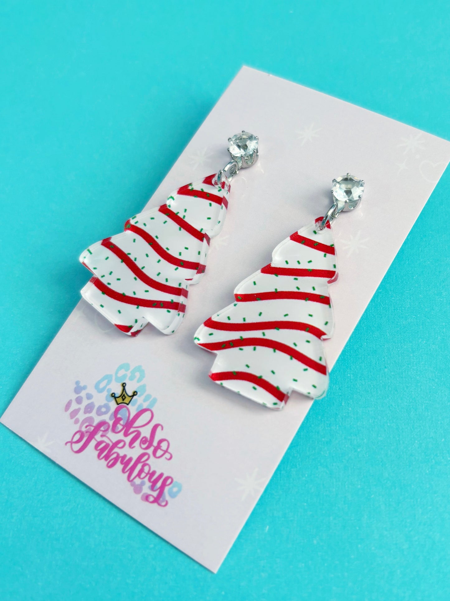 Christmas Cake Trees /// Christmas Dangle Earrings