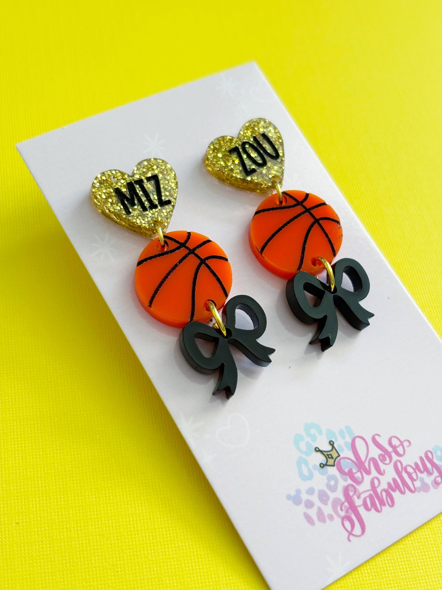 MIZ - ZOU Heart Basketball Stacker Earrings