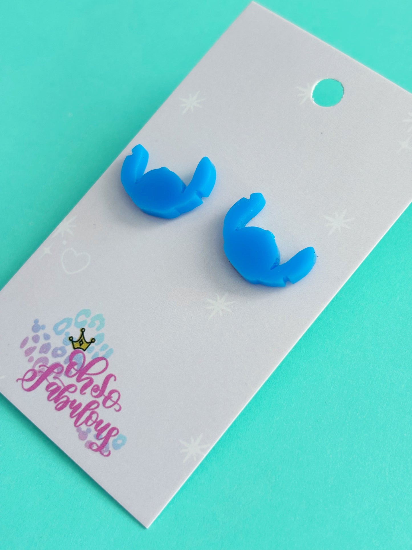 Blue Alien Experiment Stud Earrings