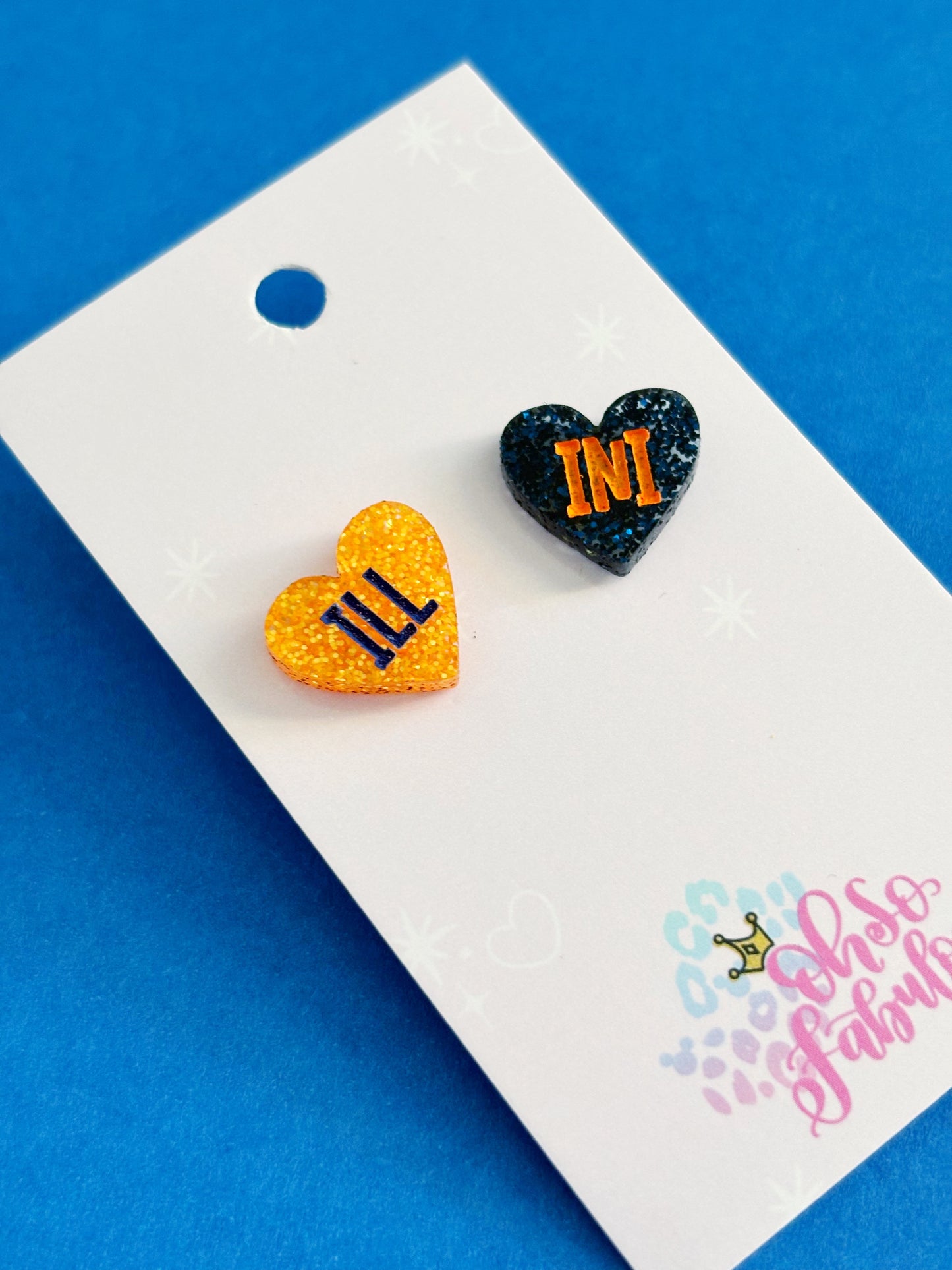ILL - INI Heart Glitter Stud Earrings