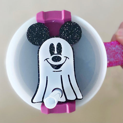 Mouse Ghost Tumbler Topper /// Acrylic Tumbler Decoration Plate