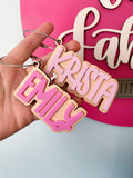 Personalized Name Wood/Acrylic Bag Charm