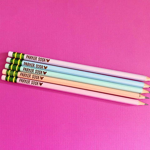Pastel Personalized Pencils // Engraved Pencils // Back to School // Ticonderoga Pencils