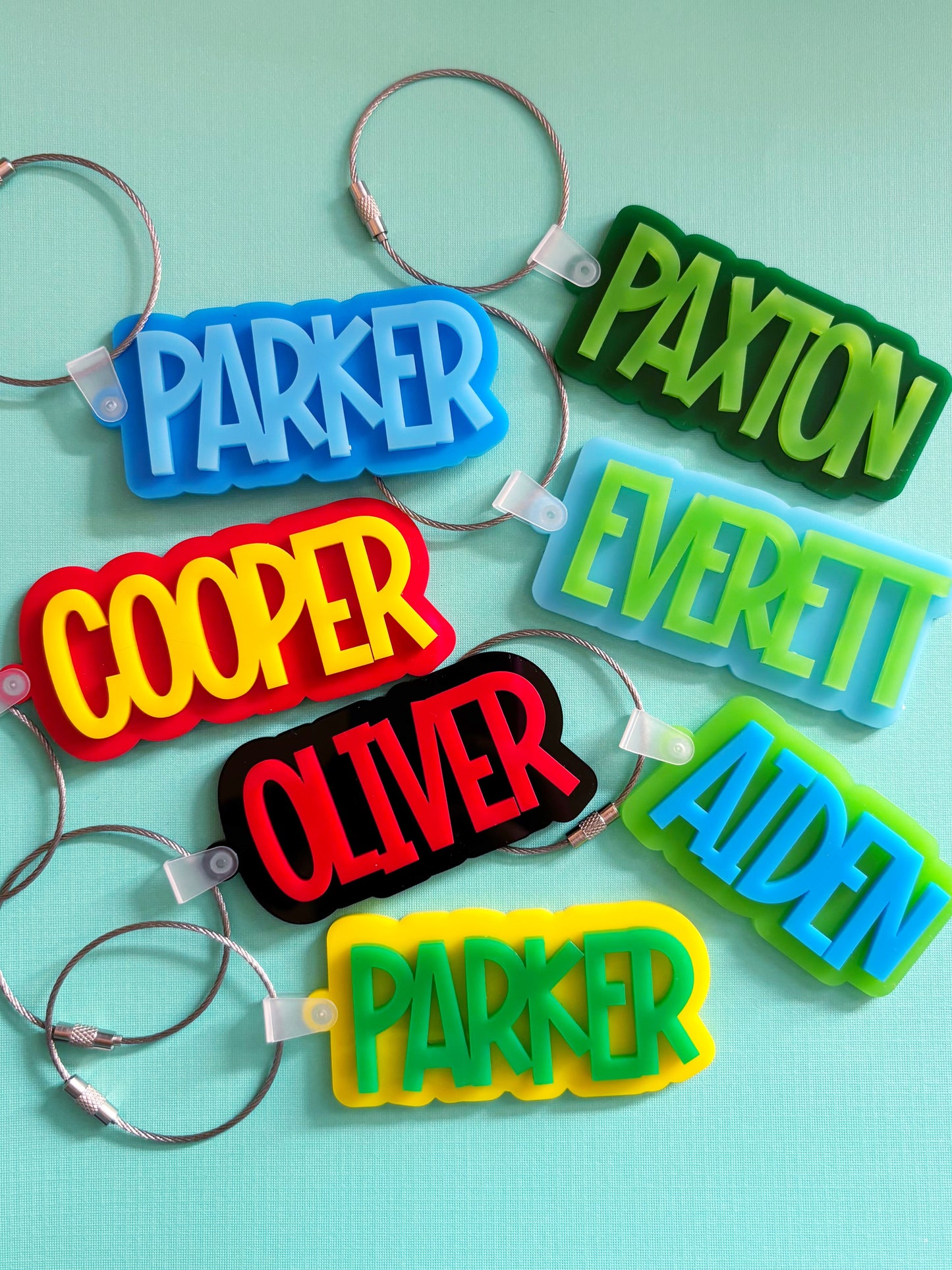 Personalized Name Acrylic Bag Charm /// Backpack Tag