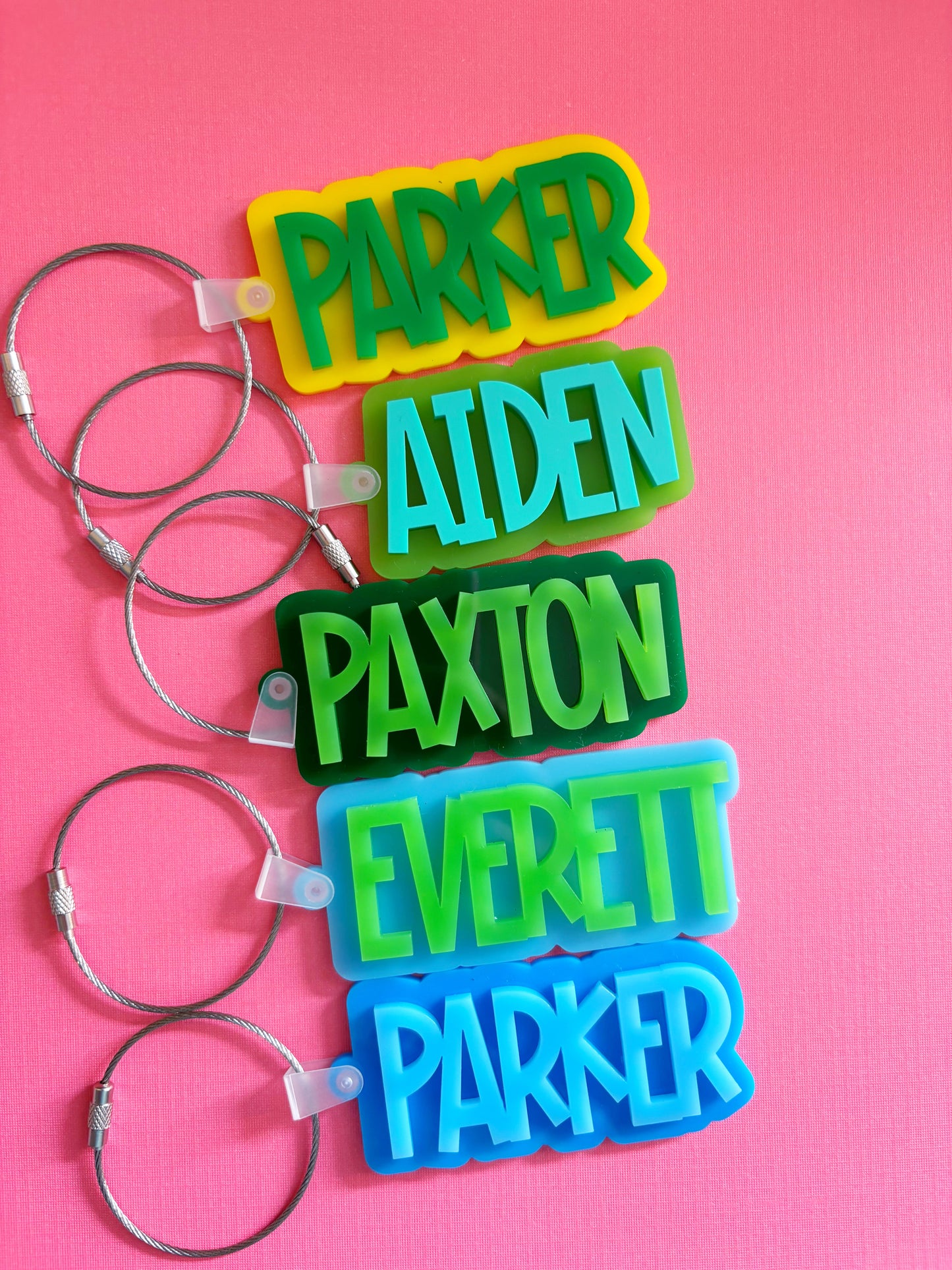 Personalized Name Acrylic Bag Charm /// Backpack Tag