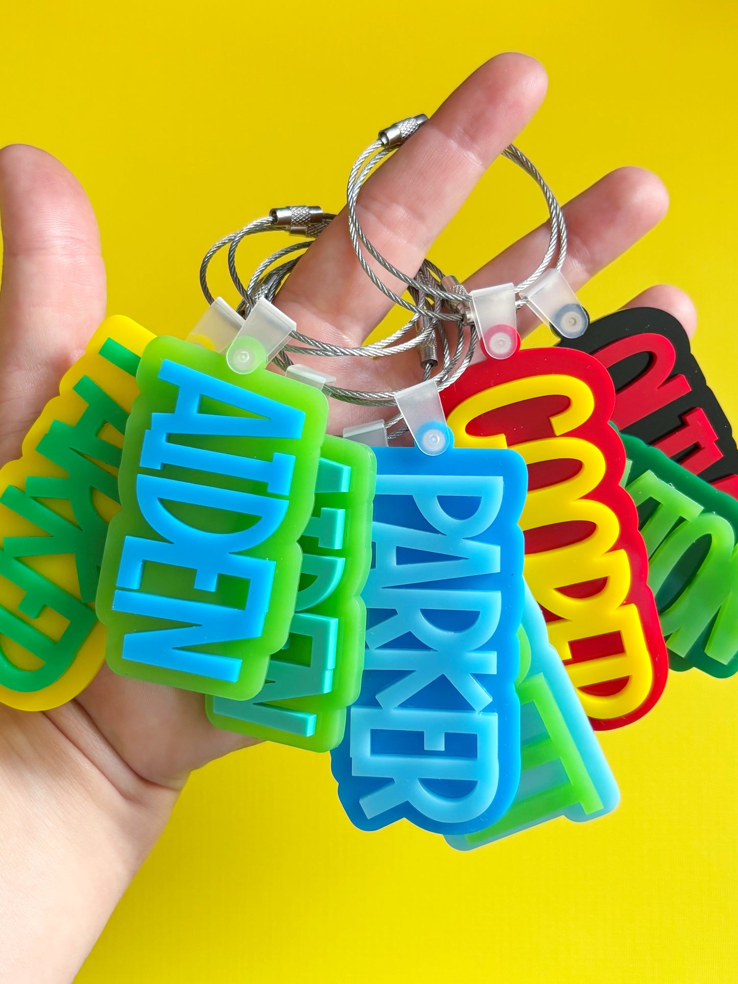 Personalized Name Acrylic Bag Charm /// Backpack Tag