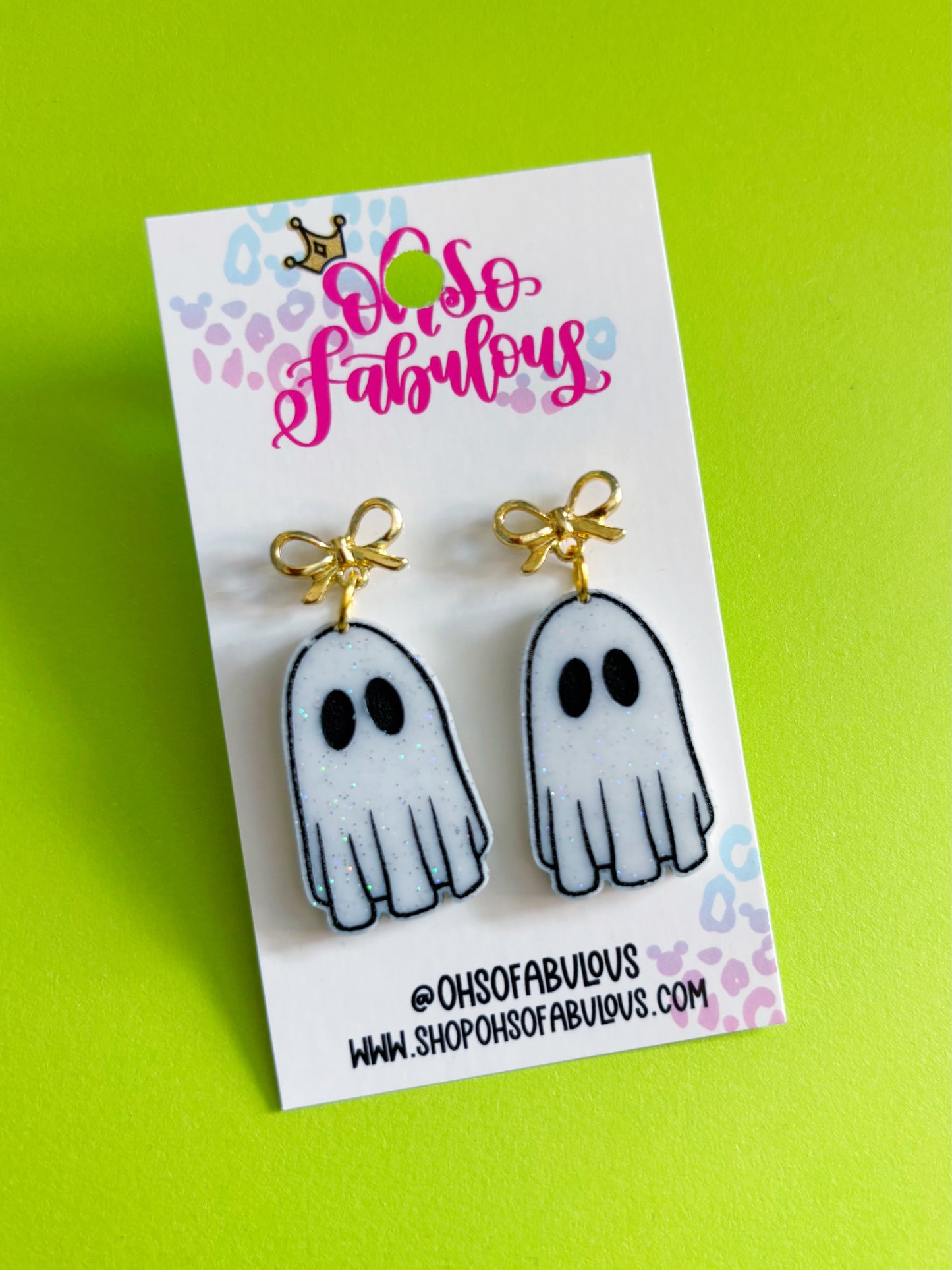Doodle Ghosts /// Dangle Halloween Earrings