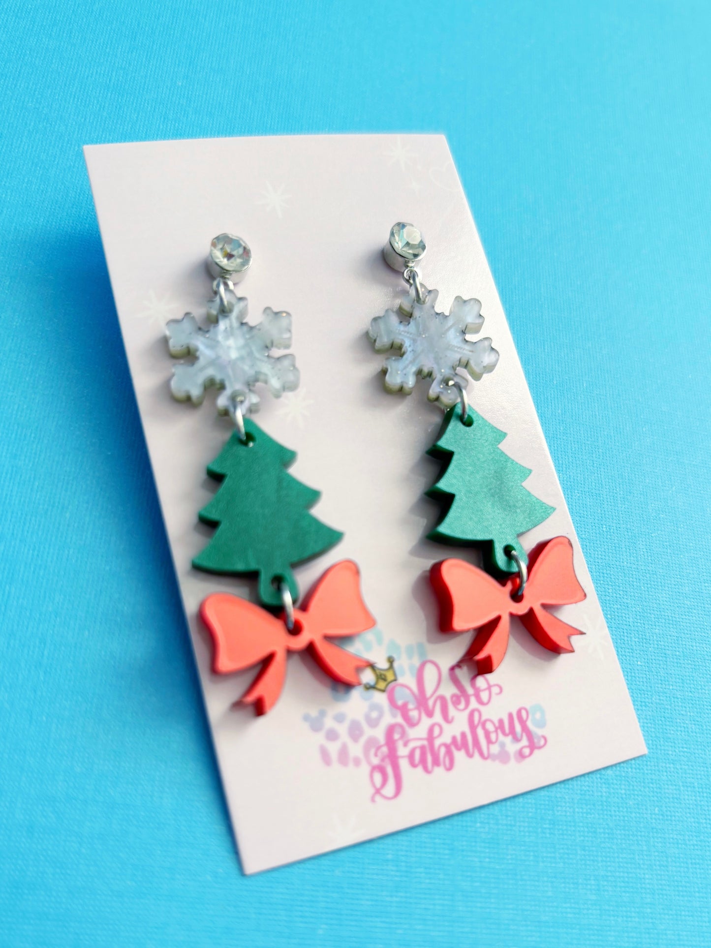 Christmas Stacker /// Christmas Dangle Earrings