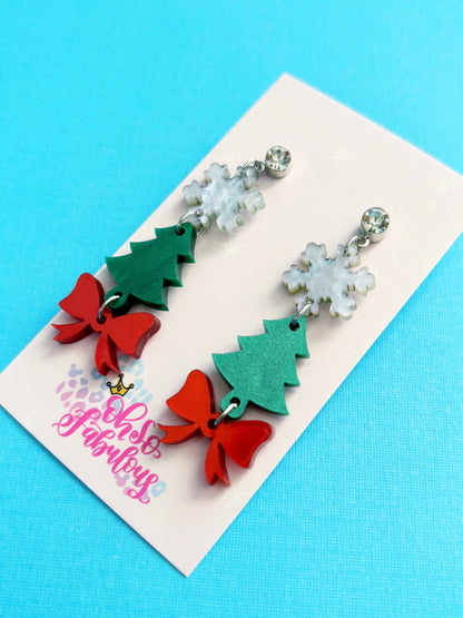 Christmas Stacker /// Christmas Dangle Earrings