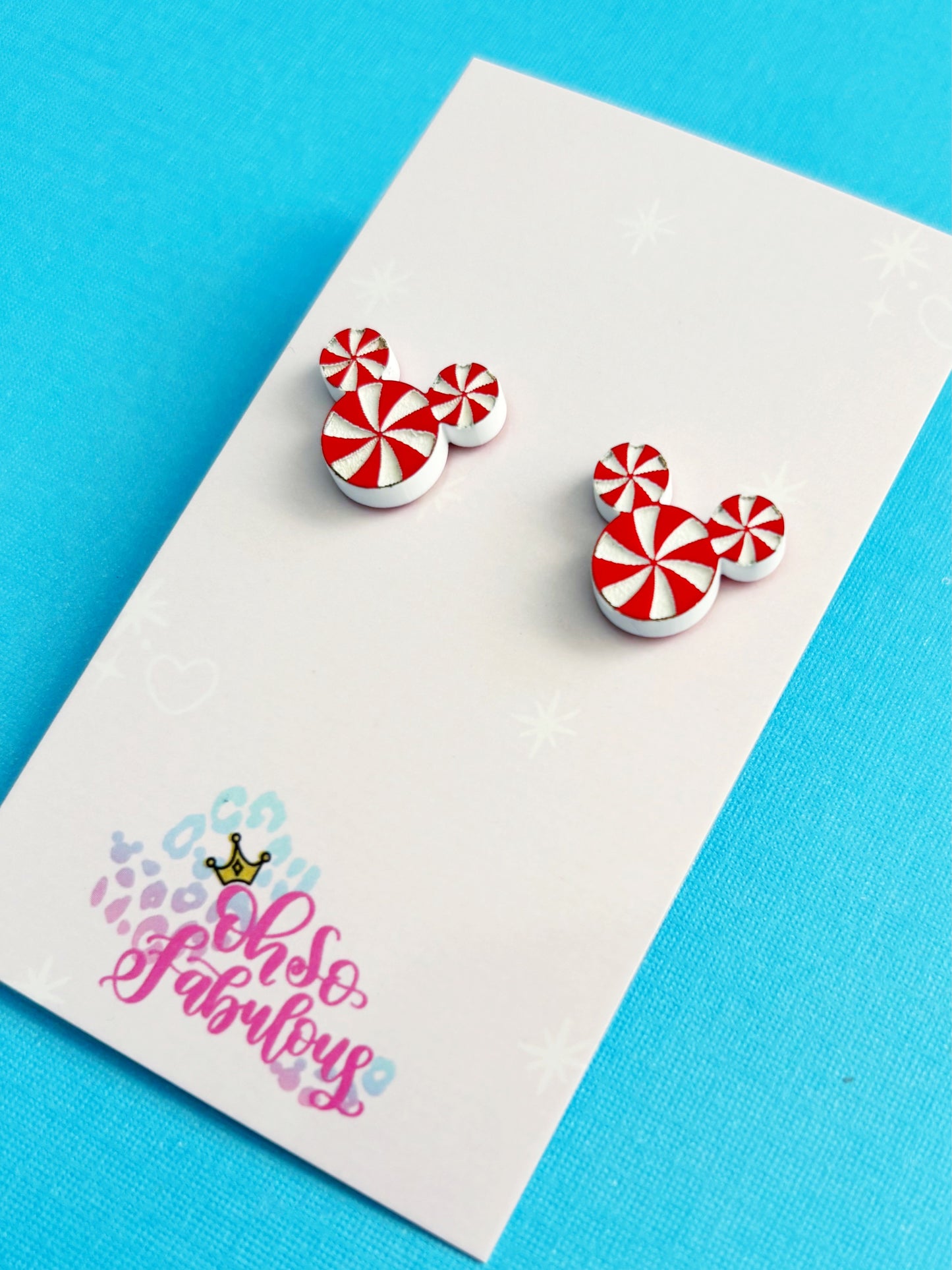 Christmas Stud Earrings // Peppermint // Candy Cane