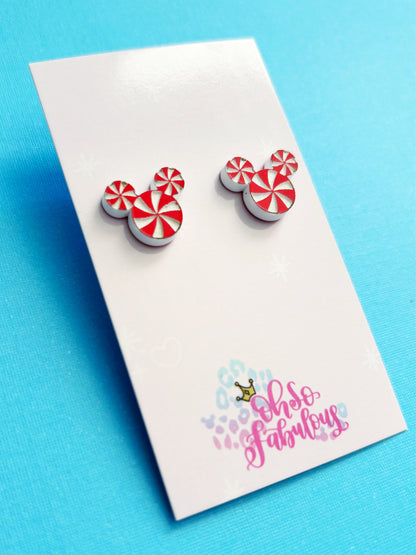 Christmas Stud Earrings // Peppermint // Candy Cane