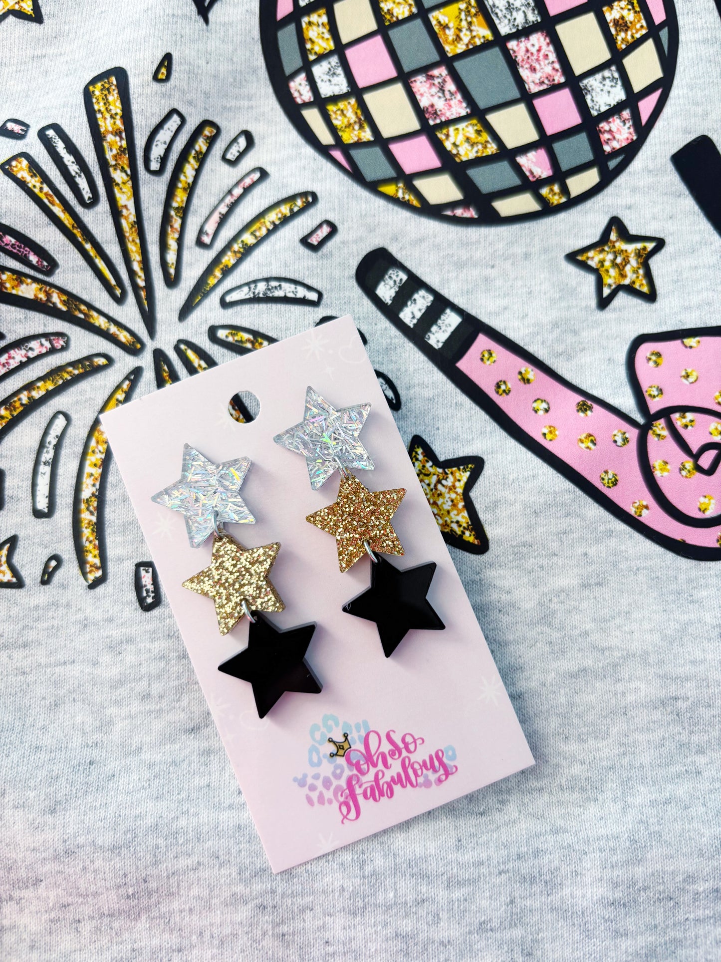 Glitz Star Stacker Earrings /// Holiday Shimmer