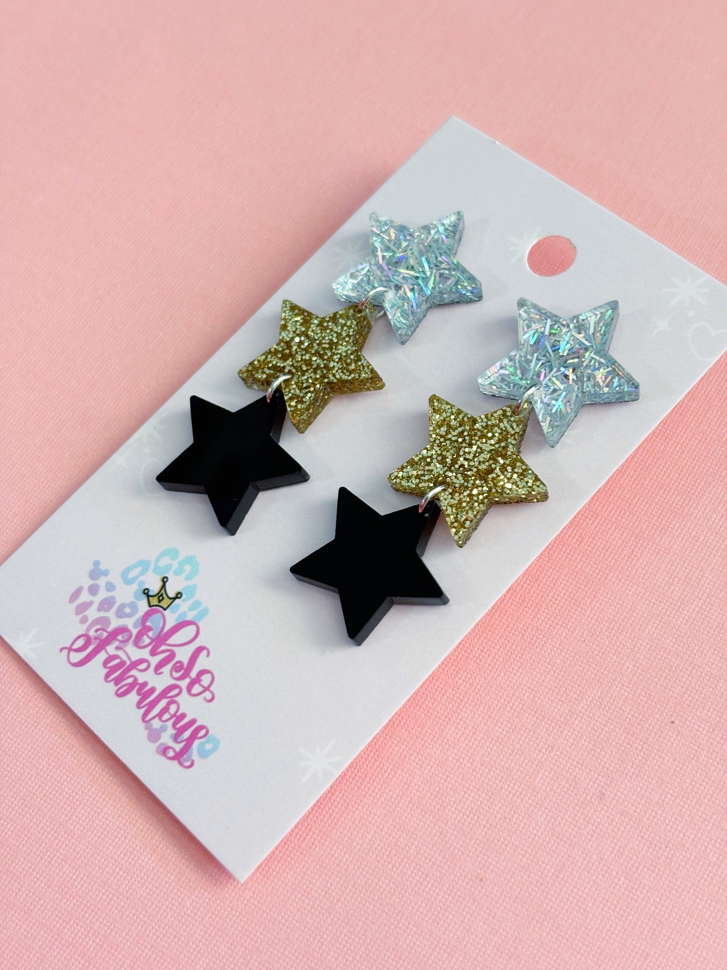 Glitz Star Stacker Earrings /// Holiday Shimmer