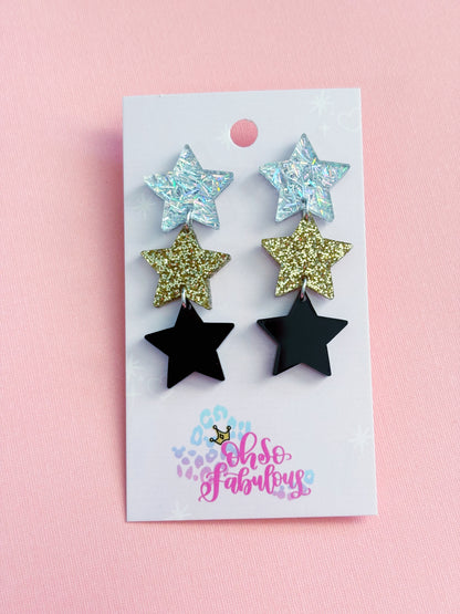 Glitz Star Stacker Earrings /// Holiday Shimmer