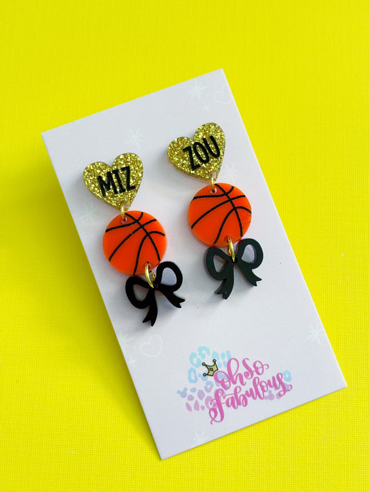 MIZ - ZOU Heart Basketball Stacker Earrings