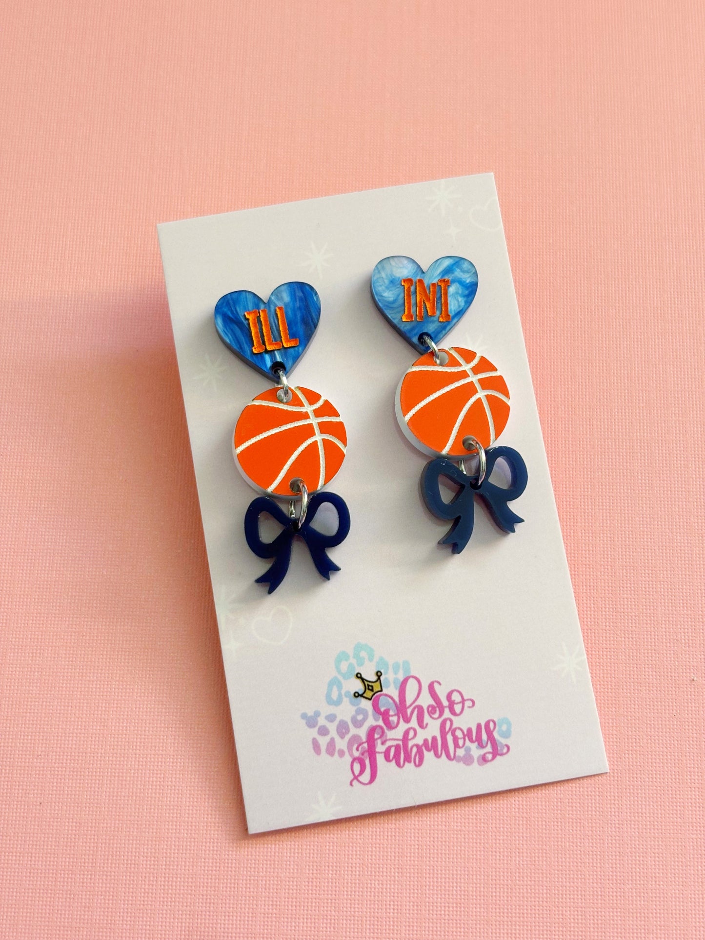 ILL - INI Heart Basketball Stacker Earrings