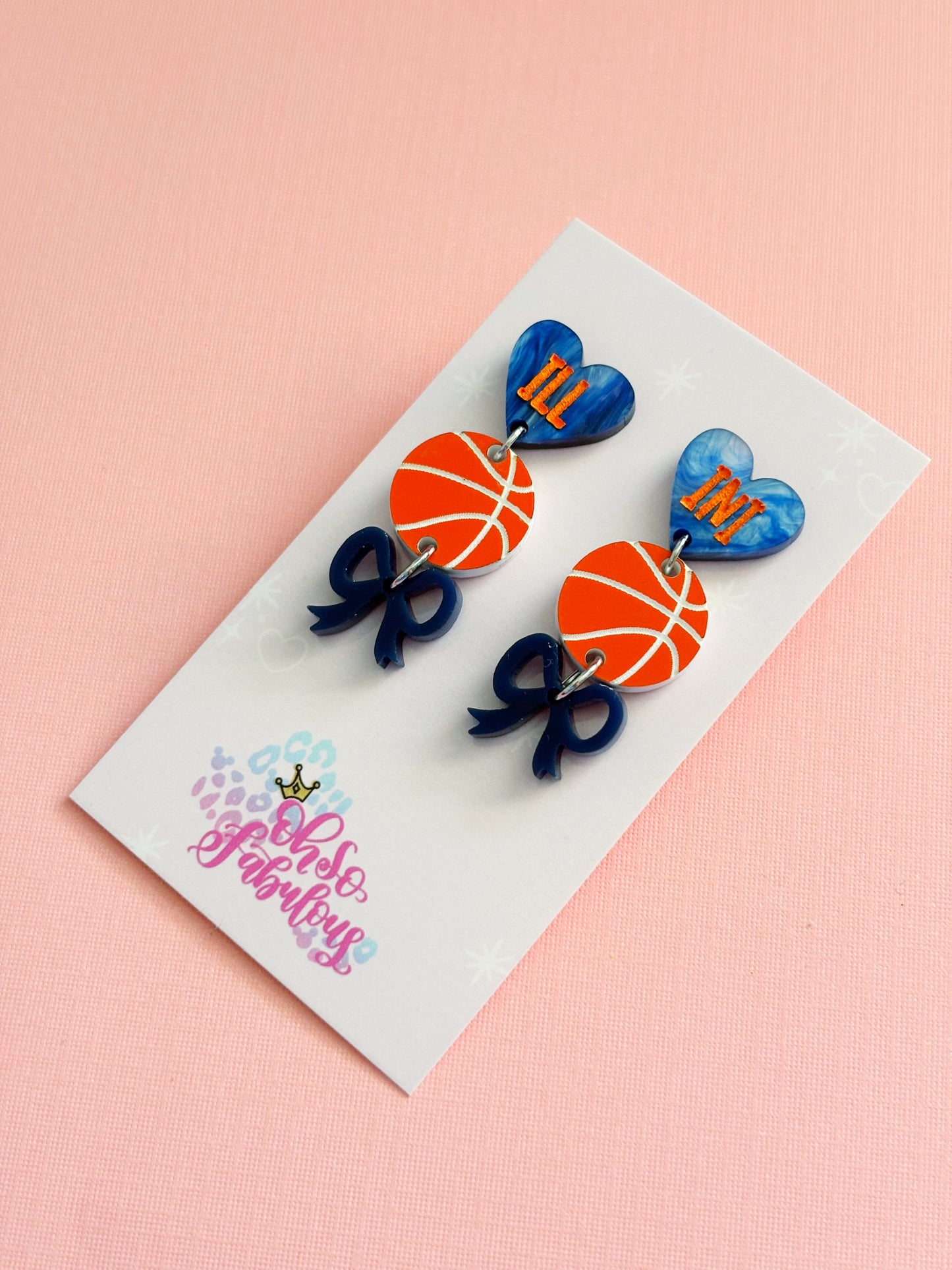 ILL - INI Heart Basketball Stacker Earrings