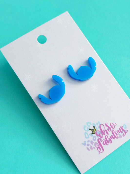 Blue Alien Experiment Stud Earrings