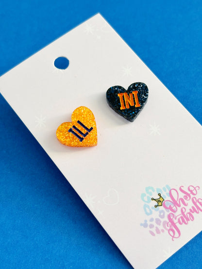 ILL - INI Heart Glitter Stud Earrings