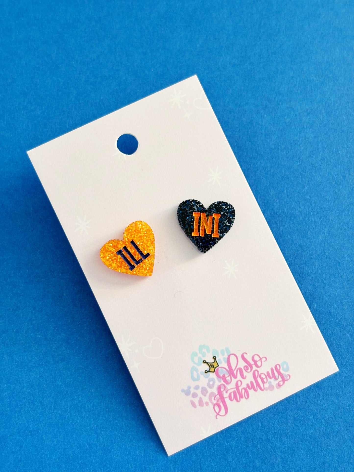 ILL - INI Heart Glitter Stud Earrings