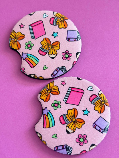 Girly Teacher \\ Car Coasters