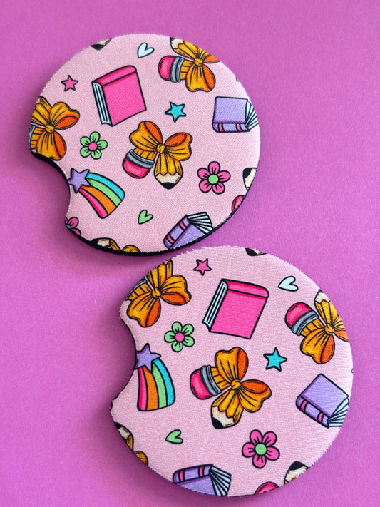 Girly Teacher \\ Car Coasters