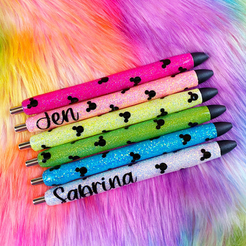 Personalized /// Glitter Gel Ink Pens /// Mouse Dots design