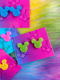 Glitter Mouse Studs /// Brights Collection